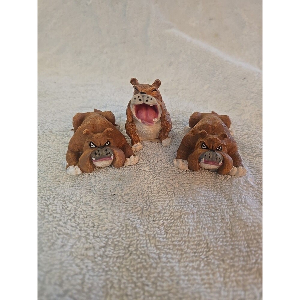 Unmarked Miniature Bulldogs - Set Of 3 - Pre-Owned